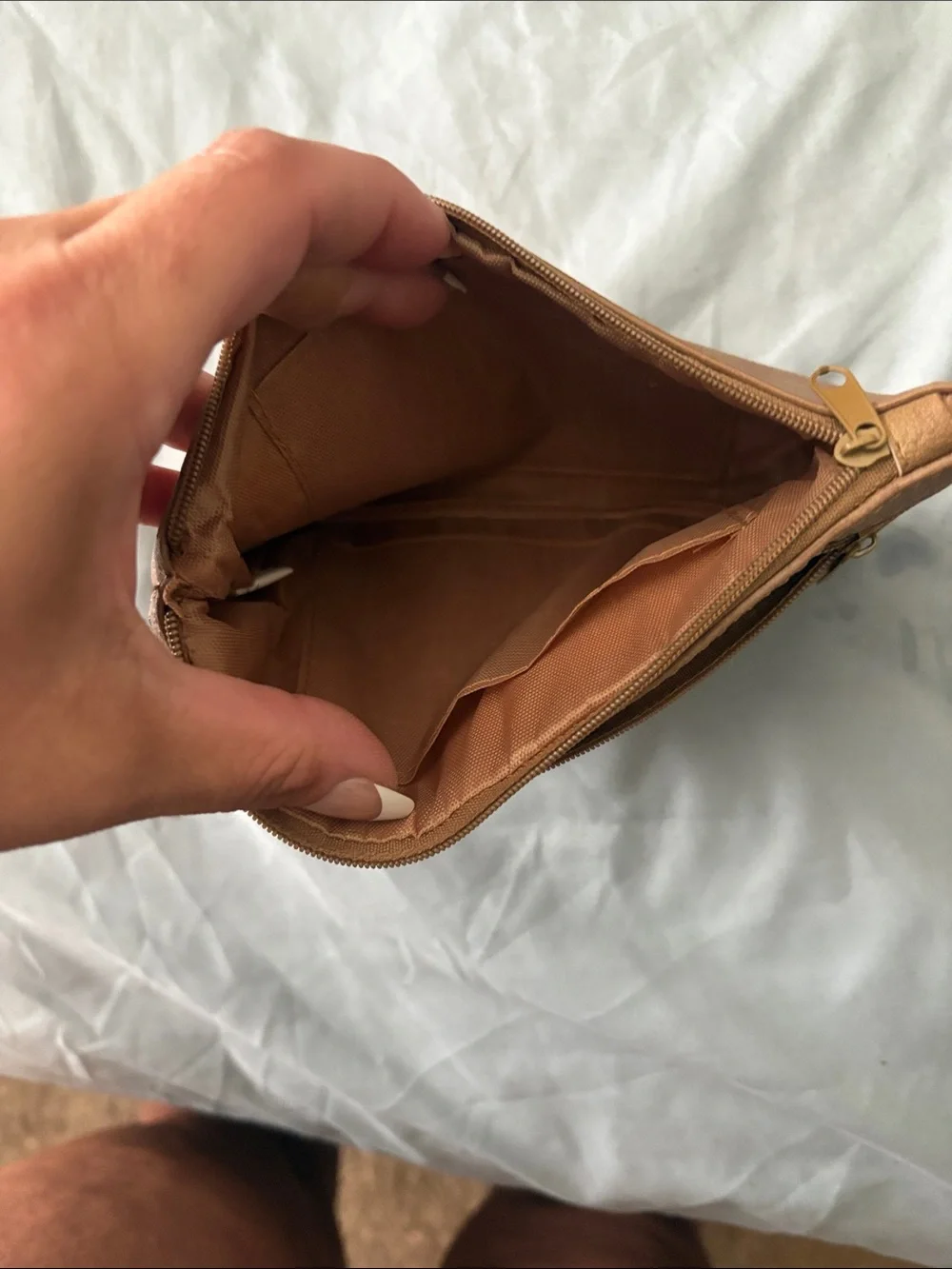 Tan Clear-Window Wristlet Wallet - Women